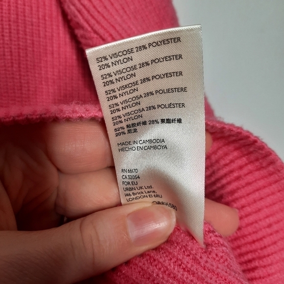 Free People Pink Oversized Chunky Turtleneck Sweater S - Picture 6 of 6